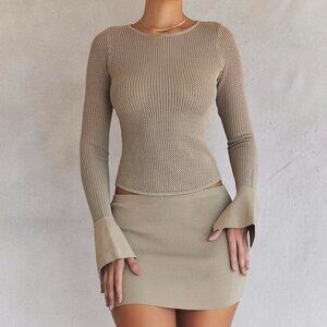 house of cb savannah / mariella taupe knit set